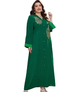 Vestido elegante temperamento novo abaya bordado com capuz para mulheres muçulmanas do Oriente Médio Árabes Dubai Kaftan Abaya Burqa