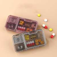 Utilisation quotidienne Portable 5 compartiments boîte de rangement de pilules coupe-pilule médecine organisateur poudre meulage conteneur médecine pilule étui