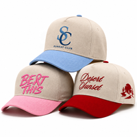 Casquette de baseball structurée à 5 panneaux bicolore avec logo brodé 3D en relief, style Western Trucker, 100 % coton