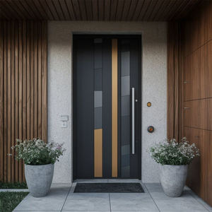 Portes d'entrée de sécurité en aluminium américaines personnalisées ZEKIN pour l'extérieur de la maison, entrée principale, villa, conception résistante au feu - Product Image 2