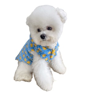 Cute Fluffy Pet <b>Coat</b> Winter Warm Fleece <b>Lined</b> Vest For Bichon Frise Puppy Red And Blue - Product Image 5