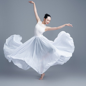 Falda Larga de Chifón para Danza del Vientre y Ballet, con Giro de 360/540/720 Grados, Estilo Gitano, para Práctica de Danza, Surtido de Faldas de Baile - Product Image 3