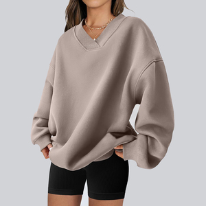 Felpa oversize produttore di felpe da <span class=keywords><strong>donna</strong></span> di alta qualità felpa in cotone biologico <span class=keywords><strong>sostenibile</strong></span> traspirante - Product Image 3
