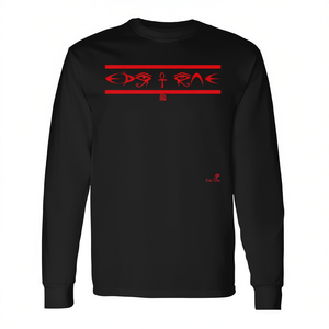 T-shirt à manches longues rouge Edo One, vêtements décontractés unisexes - Product Image 2