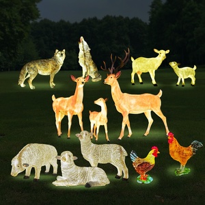 Estatuilla de animal de resina de <span class=keywords><strong>tamaño</strong></span> natural, estatua de pollo, luz led con motivo para <span class=keywords><strong>Villa</strong></span>, granja, decoración de jardín - Product Image 3