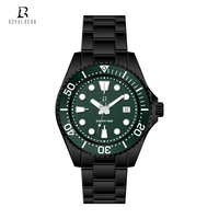 Montre automatique en acier inoxydable de luxe à bande supérieure pour hommes montre-bracelet en cuir véritable avec date