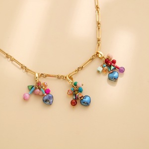 Breloque pendante multi-perles style bohème |   Pendentifs en pierre naturelle et cristal avec fermoir mousqueton en laiton plaqué or 18 carats pour la fabrication de bijoux DIY - Product Image 5