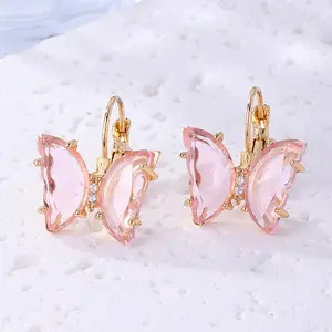 Wholesale Cheap Jewelry Earring Fashion Luxury Colorful Acrylic Butterfly Pendant Dangle Earrings For Women Jewelry