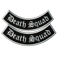 Patchs de moto Old English 3D brodés Death Squad en feutre thermocollant pour vestes, chapeaux et vêtements