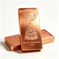 Barre de cuivre Jingle 1 kg, 99,9 % pure, gravée au laser, finition brossée, édition limitée, cadeau, barre de cuivre