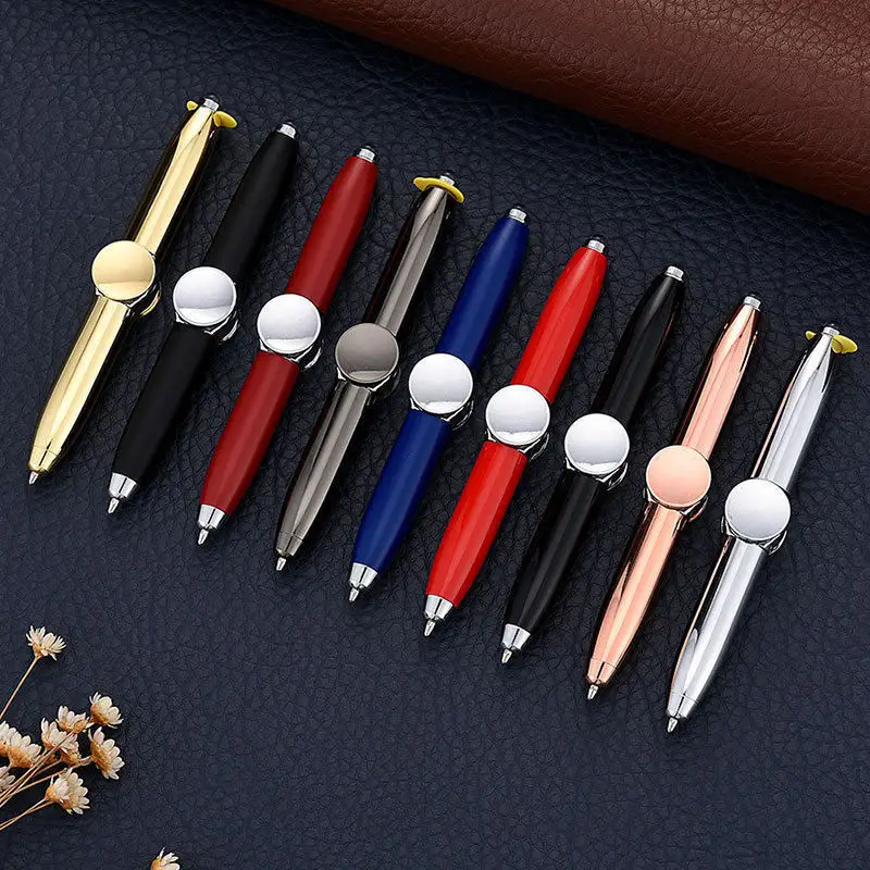 New Design Fidget Spinner Ballpoint Pen Gift Promotional Ballpoint Pen With LED Light