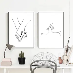 Stampe d'arte da parete minimaliste donna corpo disegno minimo trama dipinta a mano stampa su tela Poster linea in bianco e nero Art Decor