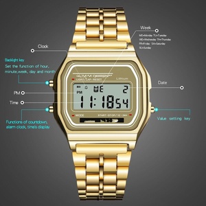 Reloj Electrónico LED con Correa de Acrílico Ecológico, Ultrafino, Dorado/Plateado, Luz Fría, <span class=keywords><strong>F91W</strong></span>, Estilo Harajuku, Reloj de Moda - Product Image 4