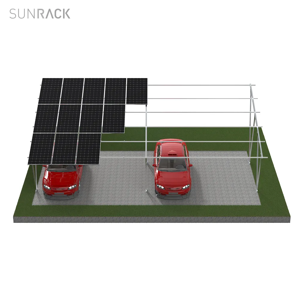 Sunrack sistema di controllo parcheggio Carport solare in acciaio alluminio impermeabile Carport solare
