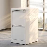 Armoire de classement mobile en métal à 2 tiroirs avec serrure à 3 points, design moderne, utilisation commerciale