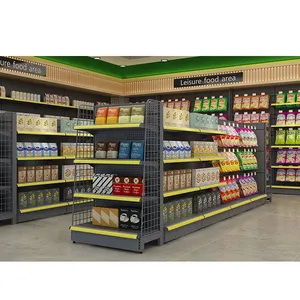 Adjustable MDF PD Material commissary double side shelving for convenience store Supermarket grocery shelf retail store shelves