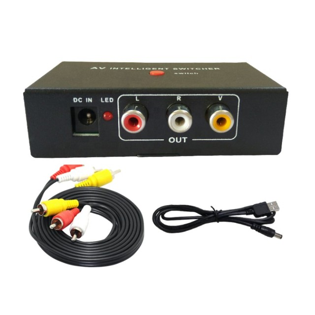 Intelligent AV Matrix Video Switcher RCA Jacks Master Slave Videos Left Right Channels Audio Switcher for Home Conference KTV