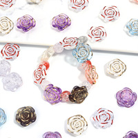 Boucles d'oreilles bricolage faites à la main épingles à cheveux Style baroque or Borde Rose cuillères chou pétale accessoires mignon résine coloré perles en vrac