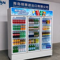 Réfrigérateur commercial vertical à double température avec porte en verre trempé double couche, refroidissement statique, éclairage LED, sans givre