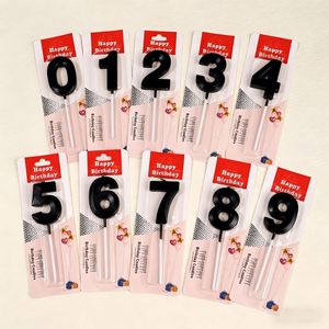 เทียนพาราฟินสีดำจากโรงงานสำหรับตกแต่งเค้กคริสต์มาสและวันเกิด - Product Image 1