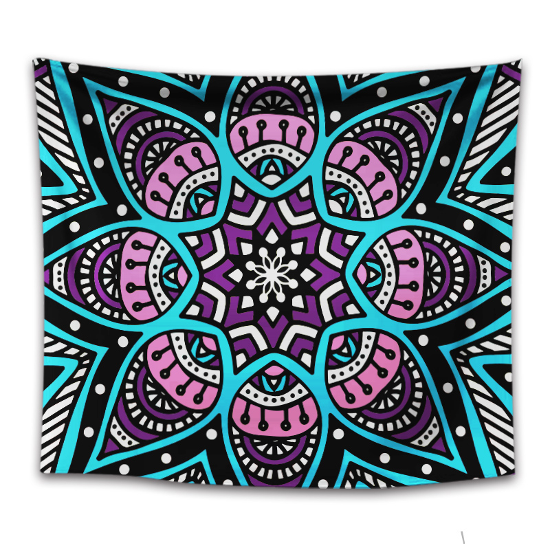 Monad Indian Mandala psicodélico pared arte colgante tapiz Hippie playa toalla Boho Picnic manta hogar dormitorio Decoración