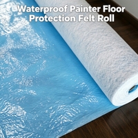 Protection de sol pour peintre en tissu non tissé recyclé résistant à l'usure avec film PE respirant et imperméable en rouleau pour la construction et la rénovation