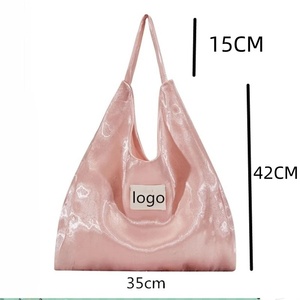 Borsa a mano in raso lucido effetto fata, in organza scintillante, leggera, borsa tote aperta per scuola e shopping, borsa a tracolla singola da sottobraccio, pochette - Product Image 5