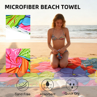 Serviette de plage sans sable en microfibre, impression personnalisée par sublimation, séchage rapide, douce, légère, pour piscine, gym, voyage et camping