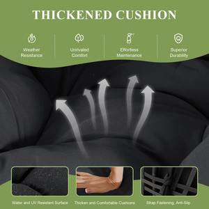 Chaise longue d'extérieur avec repose-pieds Meubles de terrasse à assise profonde Chaise de patio en rotin surdimensionnée en osier Chaise œuf de jardin à double siège - Product Image 6