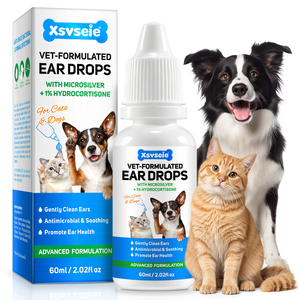 Xsvseie Solution Naturelle et Sûre pour le Nettoyage des Oreilles, Gouttes Auriculaires pour Animaux de Compagnie à Base d'Extraits Végétaux, Gouttes Auriculaires Antimicrobiennes Apaisantes pour Animaux - Product Image 1