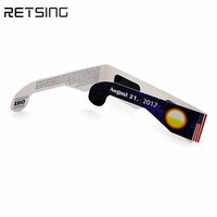 Lunettes d'observation de l'éclipse solaire certifiées ISO et CE, visionneuse en papier sécurisée pour l'observation directe du soleil (conforme à la norme ISO 12312-2)
