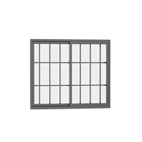 Fenêtre coulissante en aluminium à double vitrage avec grille en alliage d'aluminium antivol pour immeuble résidentiel