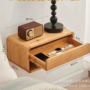 Modern Minimalist Wooden Wall <b>Storage</b> <b>Drawer</b> <b>Box</b> 16 In L 2 In H Punch Free Office Organizer For Home Bedside Use - Product Image 4
