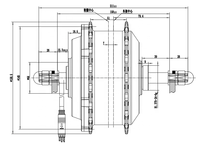 CZJB-110DZ 500w 750w roue arrière moteur de vélo électrique 158mm abandon moteur de vélo électrique