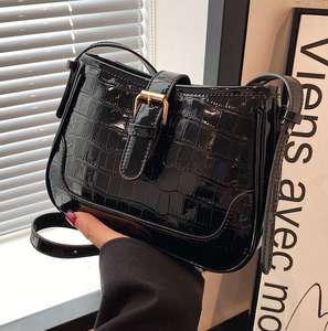 Bolso de Mano con Patrón de Cocodrilo para Mujer, Bolso de Hombro Simple y Moderno - Product Image 5