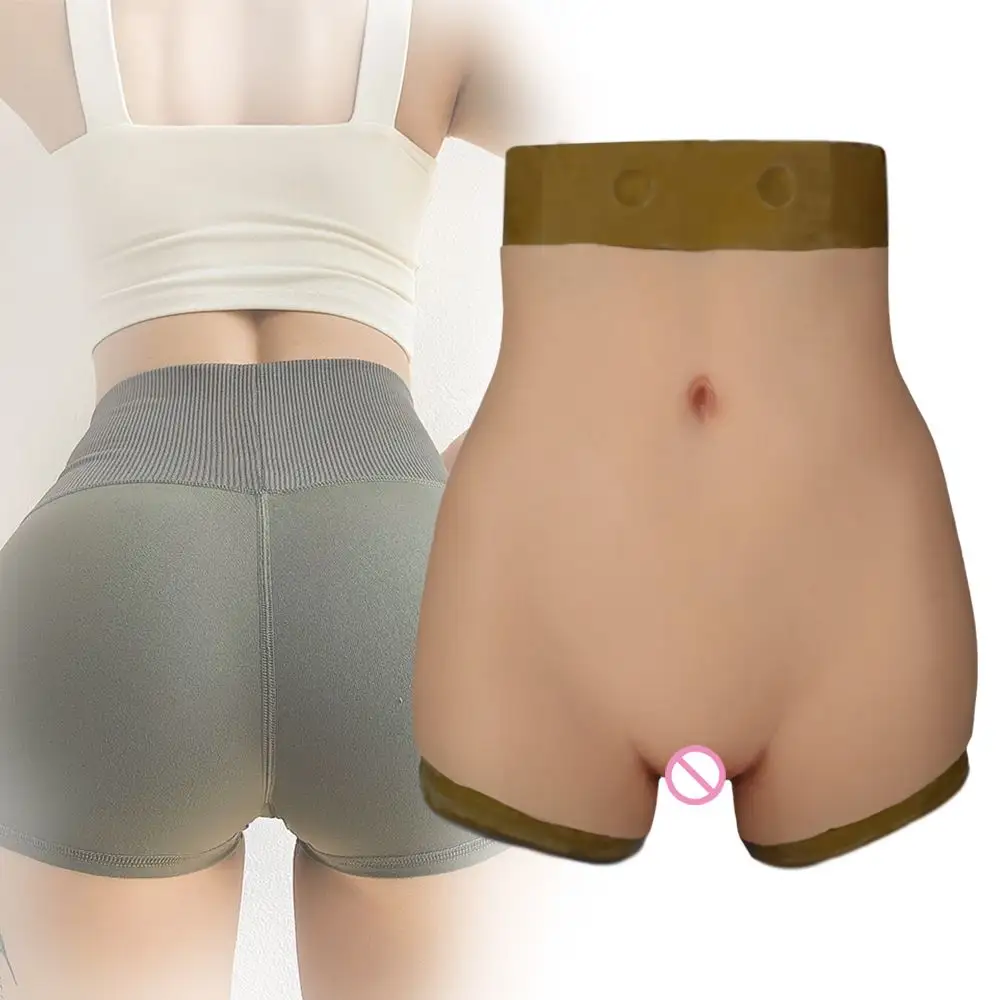 URCHOICE Sexy CD crossdresser woman buttock panties silicone vagina rubber butt enhancing pants hip lifter underwear boxer woman