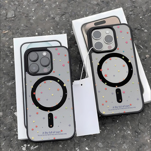 Funda para iPhone 17 Pro Max, Acrílico Magnético Mate, Diseño de Estrellas Pequeñas en Pantalla Completa, Orificio Grande, Antigolpes - Product Image 1