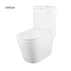 โถสุขภัณฑ์แบบนั่งยอง ARROW Modern One Piece Square Dual-Flush P-Trap แบบไม่ใช้น้ำ ผลิตจากเซรามิกพอร์ซเลน - Product Image 1