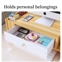Meubles de bureau à domicile exquis support d'ordinateur portable en bambou avec porte-stylo organisateur de bureau en bois support de moniteur