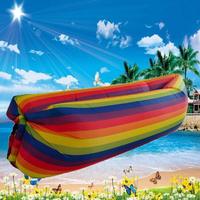 Fauteuil gonflable moderne à motif arc-en-ciel coloré - Canapé gonflable pliable pour les voyages et la détente en plein air