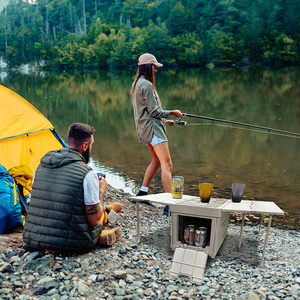 Boîte de rangement extérieure multifonctionnelle de luxe, boîte pliable de <span class=keywords><strong>camping</strong></span> en PP de haute qualité, table pliante amovible, ventilation, durable - Product Image 2