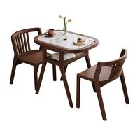 Table de salle à manger pliable et compacte en ardoise, style minimaliste, avec chaises, idéale pour petit appartement ou balcon, table à thé ovale trois pièces
