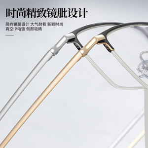 Gafas de Hombre Danyang con Media Montura Rectangular, Lentes de Resina Anti-UV con Aleación de Ni-Ti 34637 - Product Image 5