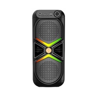 DJ Outdoor Laris Manis dengan Bass untuk Karaoke, Dual 4-Inch Portabel untuk Speaker dengan Pengisian Daya USB dan Lampu LED RGB