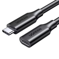 Cable de Extensión USB 3.2 UGREEN GEN1 Tipo C, 5A 10Gbps, Transmisión de Datos de Alta Velocidad, Tipo C Macho a Hembra, Cable de Carga Rápida de 100W