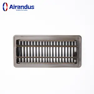 Custom design adjustable drop-in wall heat modern brown stamped iron air conditioning covers floor vent register for hvac