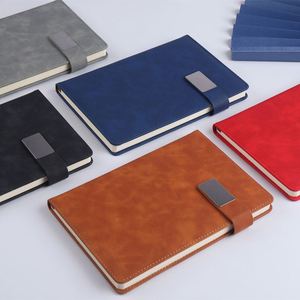 Carnet de réunion professionnel A5 en cuir PU, 100 feuilles, multicolore, logo personnalisable, papeterie de bureau et scolaire, reliure cousue - Product Image 1