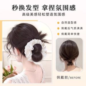 Low Bun Wig For Women Real Human Hair Loose Natural Look With <b>Clips</b> Henan Origin Hand Knitted High Temperature Wire - Product Image 5