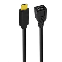 USB 3.1 0.25m Type C Mâle à Mini B Femelle Câble Convertisseur Droit Gauche Angle Haut et Bas Câble de Charge Tresse Blindage TPE Veste