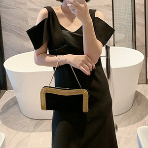 Elegante Bolso de Terciopelo con Diamantes de Lujo para Mujer, Bolso de Mano para Boda, Fiesta, Bolso de Noche - Product Image 5